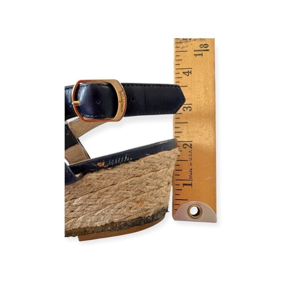 Vintage Salvatore Ferragamo Espadrille Wedge Sandals, Sie 7B, 80s-90s - Picture 10 of 12